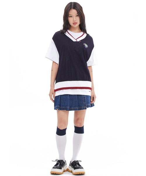 ROMANTIC CROWN(ロマンティッククラウン)の「【ROMANTIC CROWN】FRUIT KNIT VEST / ロマンティッククラウン フルーツ ロゴ ニット ベスト(ニット/セーター・メンズ・ホワイト/ネイビー・LARGE/SMALL/MEDIUM/X-LARGE)」の19枚目の写真