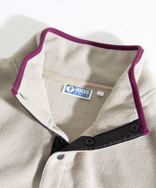 DISCUS ATHLETIC(ディスカス アスレチック)の「【DISCUS ATHLETIC/ディスカス アスレチック】別注スナップフリースプルオーバー(スウェット・メンズ・ブラック/グレイッシュベージュ/グリーン・M/L/XL)」の13枚目の写真