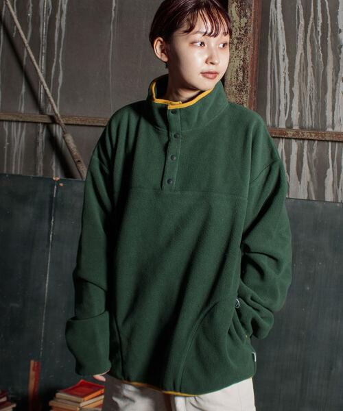 DISCUS ATHLETIC(ディスカス アスレチック)の「【DISCUS ATHLETIC/ディスカス アスレチック】別注スナップフリースプルオーバー(スウェット・メンズ・ブラック/グレイッシュベージュ/グリーン・M/L/XL)」の9枚目の写真