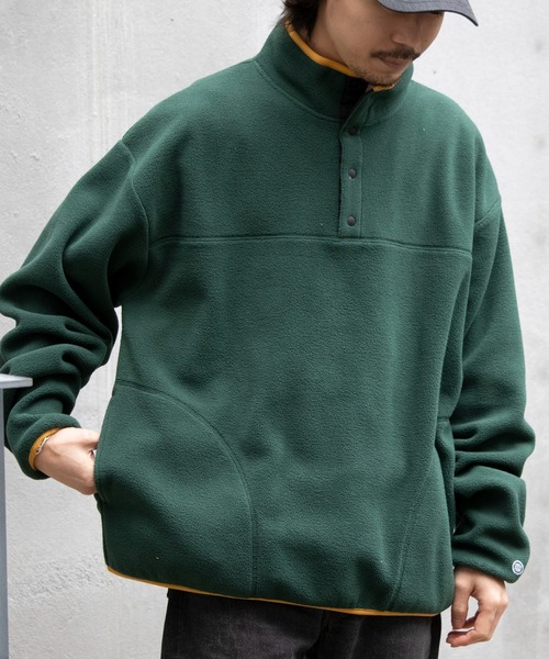 DISCUS ATHLETIC(ディスカス アスレチック)の「【DISCUS ATHLETIC/ディスカス アスレチック】別注スナップフリースプルオーバー(スウェット・メンズ・ブラック/グレイッシュベージュ/グリーン・M/L/XL)」の3枚目の写真