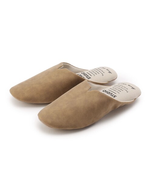 one'sterrace（ワンズテラス）の「ピエーデ PUスリム型スリッパ（ルームシューズ/スリッパ・レディース・ブラック/ナチュラル/グレー系・03/02）」の5枚目の写真