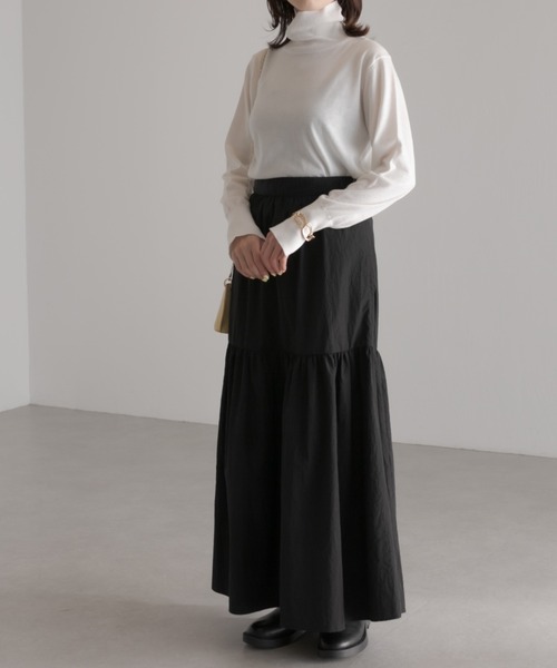 COLLAGE GALLARDAGALANTE（コラージュガリャルダガランテ）の「ベーシックにアクセントを/程よいオシャレは飽きが来ない/スリットタートルニット（ニット/セーター・レディース・ホワイト/ブラック/オフホワイト/グリーン/ピンク・FREE）」の22枚目の写真