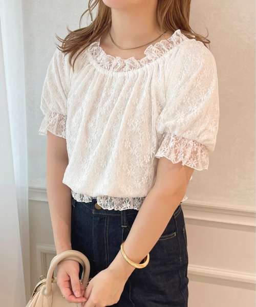 apres jour(アプレジュール)の「2WAYオフショルトップス【ZOZOTOWN限定アイテム】(シャツ/ブラウス・レディース・ブラック/オフホワイト/サックスブルー/ピンク・X-LARGE/フリー)」の11枚目の写真