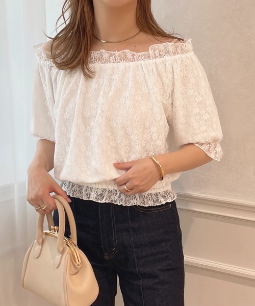apres jour(アプレジュール)の「2WAYオフショルトップス【ZOZOTOWN限定アイテム】(シャツ/ブラウス・レディース・ブラック/オフホワイト/サックスブルー/ピンク・X-LARGE/フリー)」の9枚目の写真