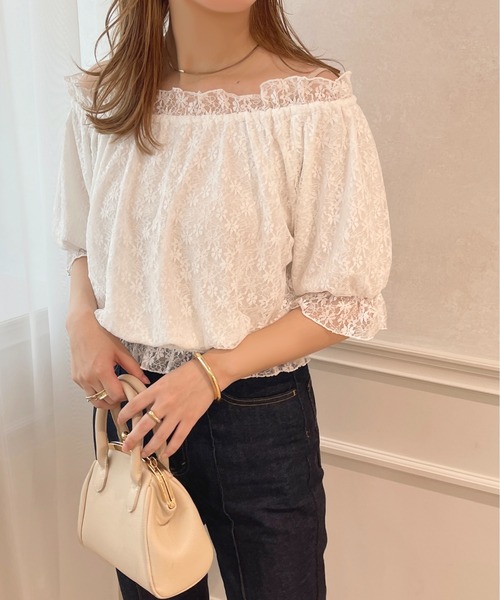 apres jour(アプレジュール)の「2WAYオフショルトップス【ZOZOTOWN限定アイテム】(シャツ/ブラウス・レディース・ブラック/オフホワイト/サックスブルー/ピンク・X-LARGE/フリー)」の10枚目の写真