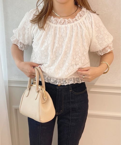 apres jour(アプレジュール)の「2WAYオフショルトップス【ZOZOTOWN限定アイテム】(シャツ/ブラウス・レディース・ブラック/オフホワイト/サックスブルー/ピンク・X-LARGE/フリー)」の5枚目の写真