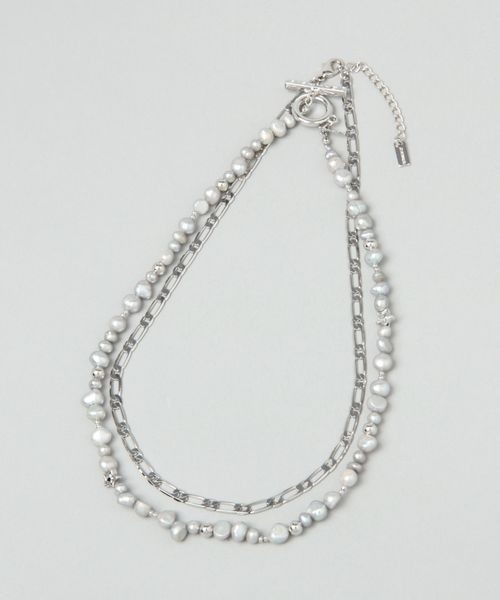 JEANASIS(ジーナシス)の「パール2レンネックレス/299661(ネックレス・レディース・ホワイト系その他/グレー系その他・FREE)」の2枚目の写真