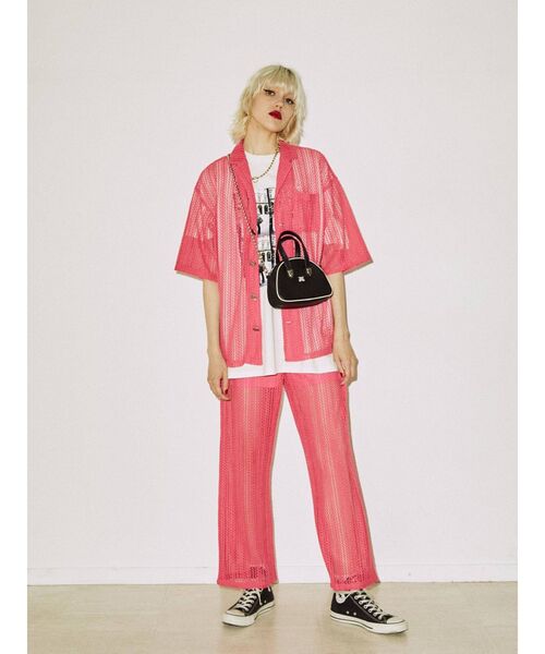 jouetie（ジュエティ）の「シアーパターンサマーパンツ【セットアップ対応】（その他パンツ・レディース・オフホワイト/ピンク/ブルー・MEDIUM）」の8枚目の写真