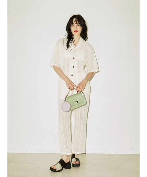 jouetie（ジュエティ）の「シアーパターンサマーパンツ【セットアップ対応】（その他パンツ・レディース・オフホワイト/ピンク/ブルー・MEDIUM）」の12枚目の写真