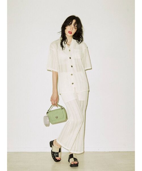 jouetie（ジュエティ）の「シアーパターンサマーパンツ【セットアップ対応】（その他パンツ・レディース・オフホワイト/ピンク/ブルー・MEDIUM）」の14枚目の写真