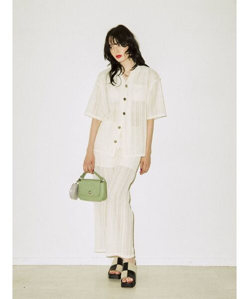 jouetie（ジュエティ）の「シアーパターンサマーパンツ【セットアップ対応】（その他パンツ・レディース・オフホワイト/ピンク/ブルー・MEDIUM）」の15枚目の写真