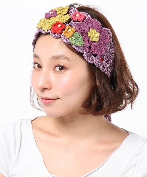 チャイハネ(チャイハネ)の「【チャイハネ】FLOWERクロッシュヘアバンド(ヘアバンド・レディース・キナリ/グリーン/イエロー/ラベンダー/ブラウン/モカ・FREE)」の6枚目の写真