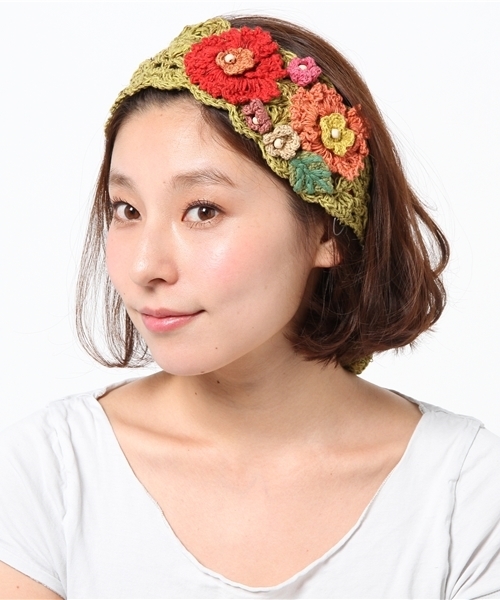 チャイハネ(チャイハネ)の「【チャイハネ】FLOWERクロッシュヘアバンド(ヘアバンド・レディース・キナリ/グリーン/イエロー/ラベンダー/ブラウン/モカ・FREE)」の5枚目の写真