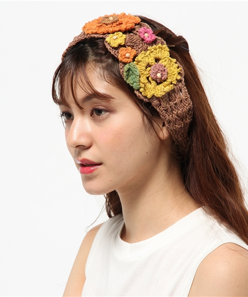 チャイハネ(チャイハネ)の「【チャイハネ】FLOWERクロッシュヘアバンド(ヘアバンド・レディース・キナリ/グリーン/イエロー/ラベンダー/ブラウン/モカ・FREE)」の17枚目の写真