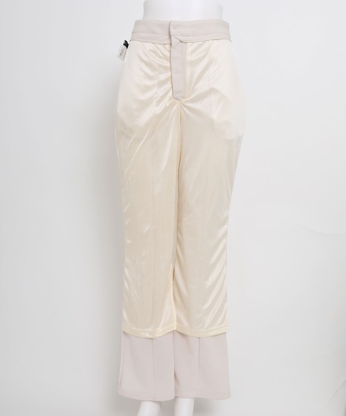 anown（アノン）の「カラーパンツ センタープレス パンツ フレアパンツ ストレッチ パンツ グリーン イエロー 通勤 きれいめ カジュアル ポケット付き（その他パンツ・レディース・ブラック/パープル/イエロー/グリーン/アイボリー/ピンク系・S/M/L）」の15枚目の写真