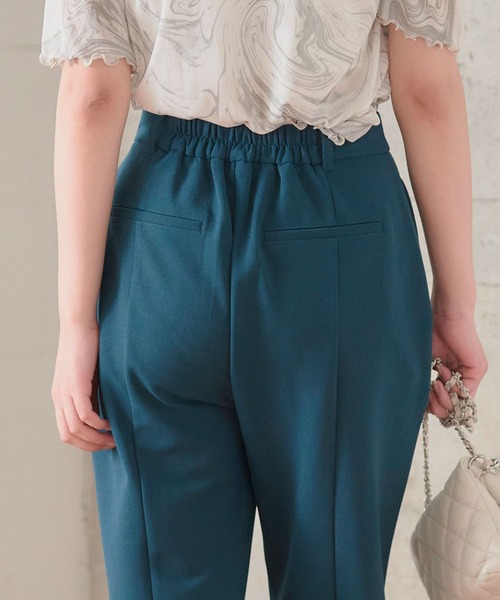 anown（アノン）の「カラーパンツ センタープレス パンツ フレアパンツ ストレッチ パンツ グリーン イエロー 通勤 きれいめ カジュアル ポケット付き（その他パンツ・レディース・ブラック/パープル/イエロー/グリーン/アイボリー/ピンク系・S/M/L）」の10枚目の写真