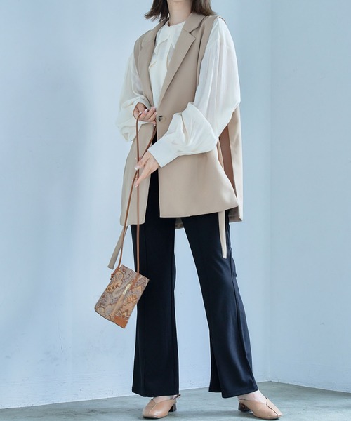 anown（アノン）の「カラーパンツ センタープレス パンツ フレアパンツ ストレッチ パンツ グリーン イエロー 通勤 きれいめ カジュアル ポケット付き（その他パンツ・レディース・ブラック/パープル/イエロー/グリーン/アイボリー/ピンク系・S/M/L）」の21枚目の写真