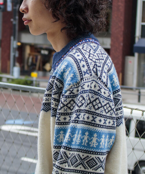 GLOSTER(グロスター)の「【GLOSTER/グロスター】フェアアイル柄 エスニックカーディガン(カーディガン/ボレロ・メンズ・ホワイト系その他/ブラック系その他/ブルー系その他・M/L)」の10枚目の写真