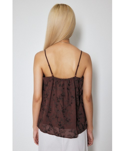 MOUSSY（マウジー）の「SHEER EMBROIDERED キャミソール（キャミソール・レディース・ブラウン/アイボリー/パープル・FREE）」の5枚目の写真