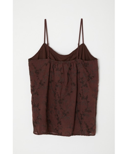MOUSSY（マウジー）の「SHEER EMBROIDERED キャミソール（キャミソール・レディース・ブラウン/アイボリー/パープル・FREE）」の7枚目の写真