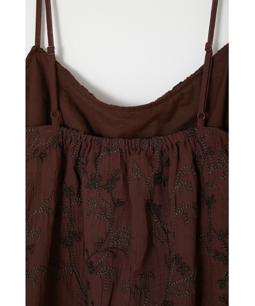 MOUSSY（マウジー）の「SHEER EMBROIDERED キャミソール（キャミソール・レディース・ブラウン/アイボリー/パープル・FREE）」の10枚目の写真
