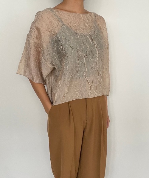 AMAIL（アマイル）の「See-through flower cloth（Tシャツ/カットソー・レディース・ブラック/ベージュ/アイボリー・FREE）」の3枚目の写真