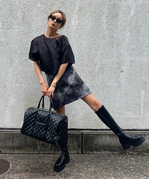 AMAIL（アマイル）の「See-through flower cloth（Tシャツ/カットソー・レディース・ブラック/ベージュ/アイボリー・FREE）」の21枚目の写真