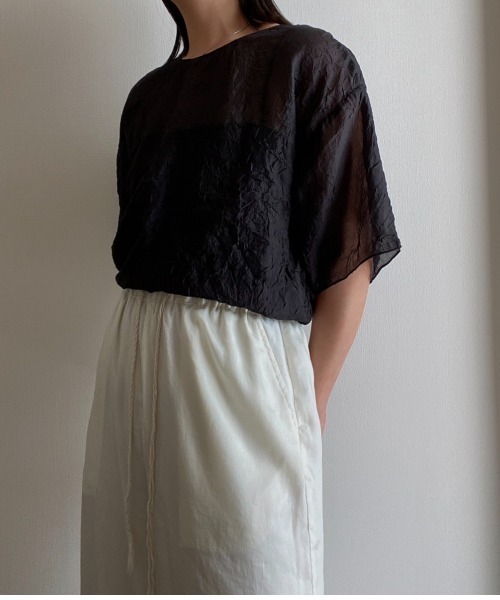 AMAIL（アマイル）の「See-through flower cloth（Tシャツ/カットソー・レディース・ブラック/ベージュ/アイボリー・FREE）」の22枚目の写真