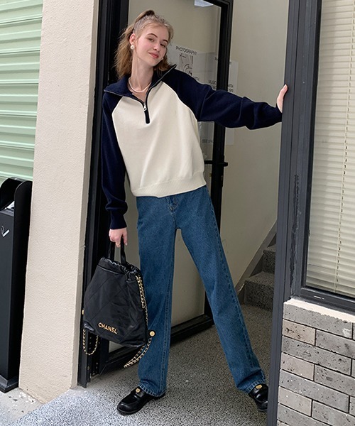 Fano Studios(ファノ ストゥディオズ)の「バイカラー ハーフジップニット FQ22S151【Fano Studios】(スウェット・レディース・ホワイト・S/M/L)」の12枚目の写真