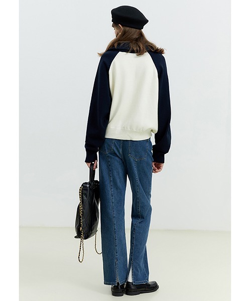 Fano Studios(ファノ ストゥディオズ)の「バイカラー ハーフジップニット FQ22S151【Fano Studios】(スウェット・レディース・ホワイト・S/M/L)」の5枚目の写真