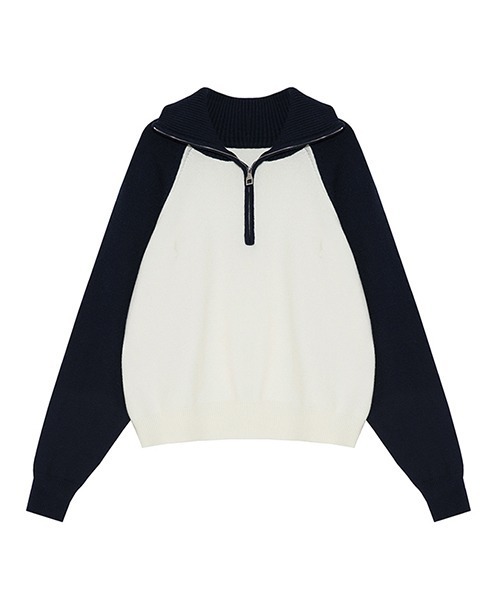 Fano Studios(ファノ ストゥディオズ)の「バイカラー ハーフジップニット FQ22S151【Fano Studios】(スウェット・レディース・ホワイト・S/M/L)」の14枚目の写真