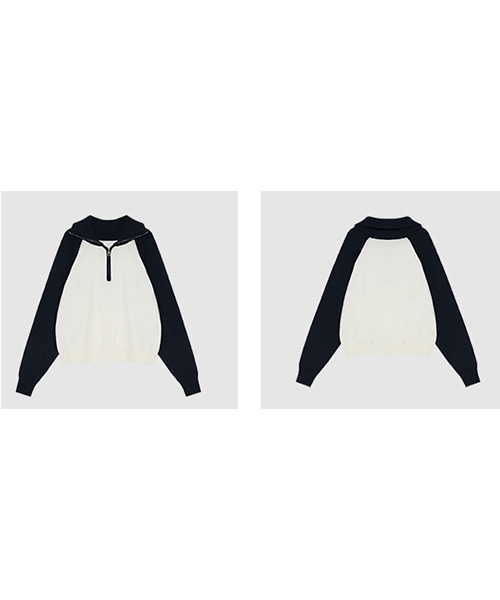 Fano Studios(ファノ ストゥディオズ)の「バイカラー ハーフジップニット FQ22S151【Fano Studios】(スウェット・レディース・ホワイト・S/M/L)」の15枚目の写真