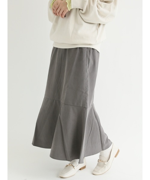 Lugnoncure（ルノンキュール）の「スエードマーメードスカート（スカート・レディース・ブラウン/グリーン/チャコール/ベージュ・ﾌﾘ-）」の2枚目の写真