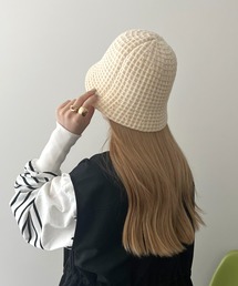 《WEB限定》ニットワッフルチューリップハット