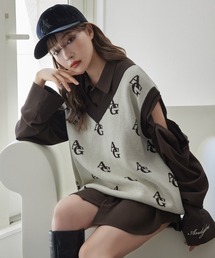 ANDGEEBEE | UNISEX モノグラムニットベスト(ベスト)