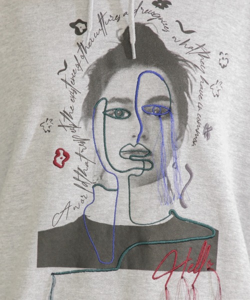 OKIRAKU(オキラク)の「(OKIRAKU×ROSE BUD)グラフィック&エンブロイド パーカー(パーカー・レディース・ホワイト系その他/グレー・ONE SIZE)」の8枚目の写真