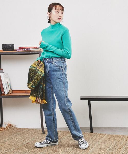 coen（コーエン）の「QUIOC（キオック）ツイードチェックマフラー（マフラー・レディース・ダークグリーン/ターコイズブルー/ネイビー・FREE）」の5枚目の写真