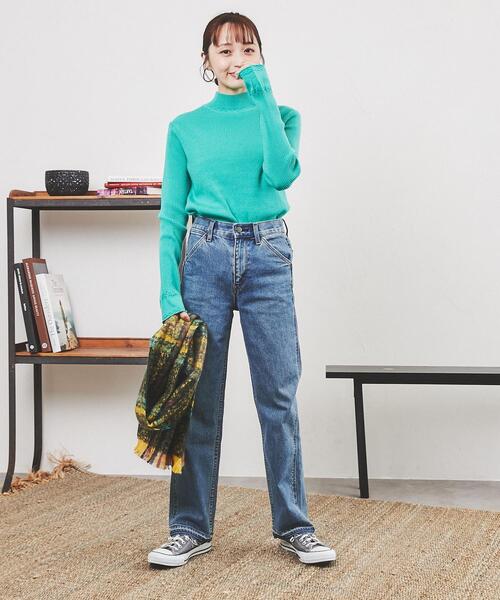 coen（コーエン）の「QUIOC（キオック）ツイードチェックマフラー（マフラー・レディース・ダークグリーン/ターコイズブルー/ネイビー・FREE）」の9枚目の写真