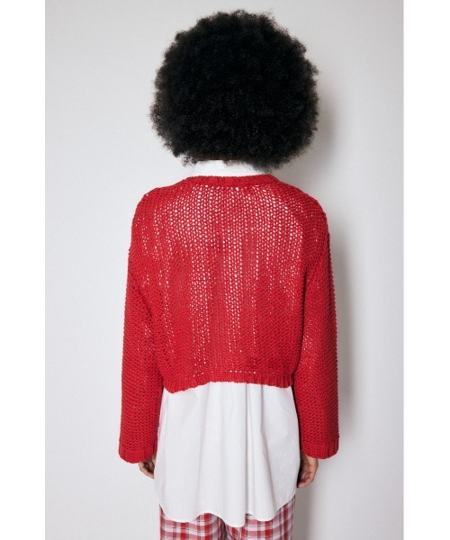MOUSSY(マウジー)の「LILY YARN MESH ニット(ニット/セーター・レディース・レッド/ブラック/オフホワイト・FREE)」の5枚目の写真
