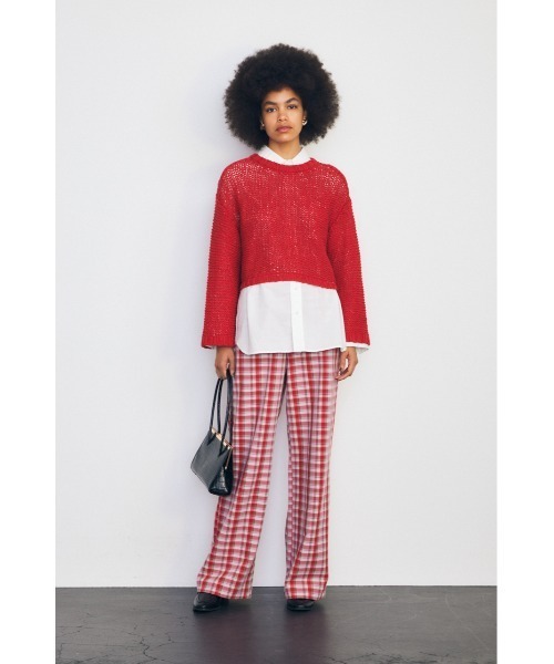 MOUSSY(マウジー)の「LILY YARN MESH ニット(ニット/セーター・レディース・レッド/ブラック/オフホワイト・FREE)」の6枚目の写真
