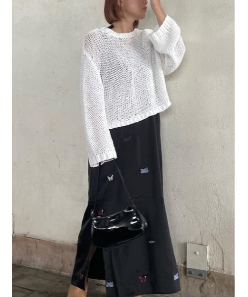 MOUSSY(マウジー)の「LILY YARN MESH ニット(ニット/セーター・レディース・レッド/ブラック/オフホワイト・FREE)」の18枚目の写真