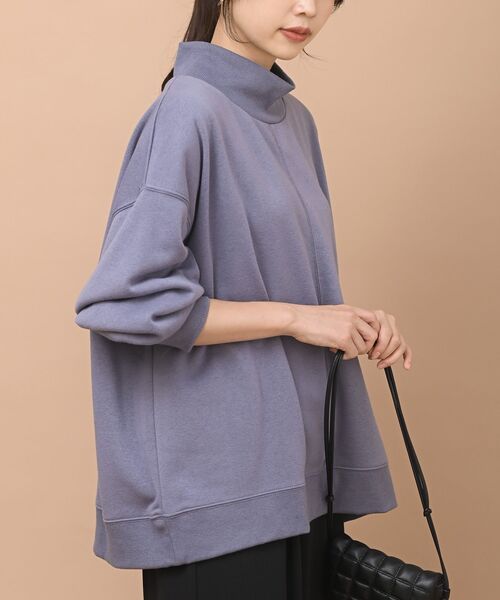 rps（アールピーエス）の「裏起毛ハイネックプルオーバー（スウェット・レディース・ブラック/パープル/アイボリー/モカ/グレー系その他/ライトグレー/ブラック系その他4・M/フリー）」の7枚目の写真