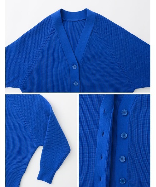 Re:EDIT（リエディ）の「[大きいサイズ有]スポンジニットラグランVネックカーディガン（カーディガン/ボレロ・レディース・ブラック/パープル/ブラウン/ブルー/グリーン/アイボリー・MEDIUM/LARGE/X-LARGE）」の19枚目の写真