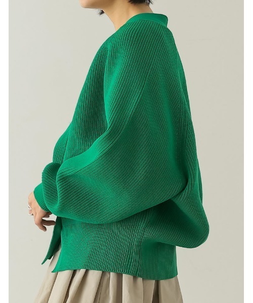 Re:EDIT（リエディ）の「[大きいサイズ有]スポンジニットラグランVネックカーディガン（カーディガン/ボレロ・レディース・ブラック/パープル/ブラウン/ブルー/グリーン/アイボリー・MEDIUM/LARGE/X-LARGE）」の8枚目の写真