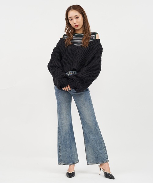 SPIRALGIRL(スパイラルガール)の「クロップドニットトップス(ニット/セーター・レディース・ピンク/グリーン/ブラック・FREE)」の17枚目の写真