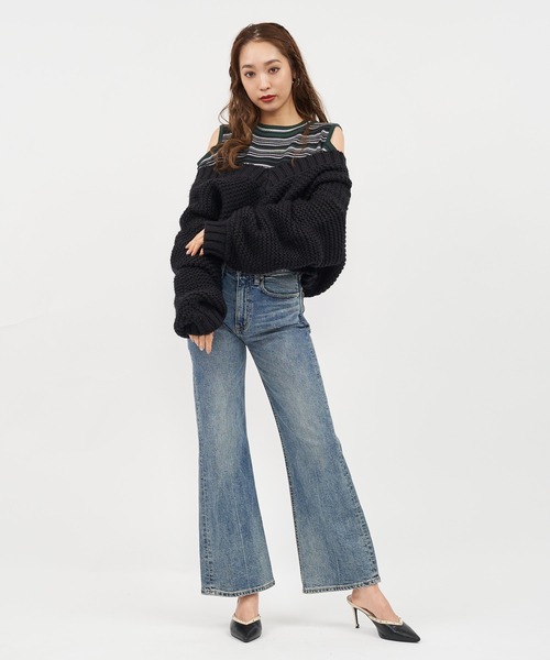 SPIRALGIRL(スパイラルガール)の「クロップドニットトップス(ニット/セーター・レディース・ピンク/グリーン/ブラック・FREE)」の18枚目の写真