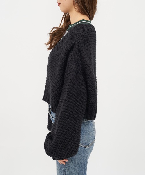 SPIRALGIRL(スパイラルガール)の「クロップドニットトップス(ニット/セーター・レディース・ピンク/グリーン/ブラック・FREE)」の22枚目の写真