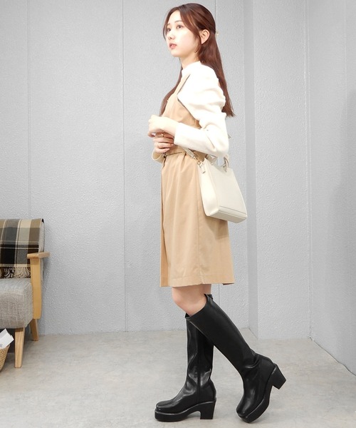 alala（アララ）の「バルキーヒールロング　◆（ブーツ・レディース・ブラック/ベージュ/モカ・S/M/L）」の21枚目の写真