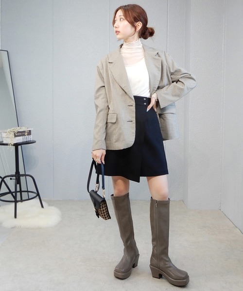 alala（アララ）の「バルキーヒールロング　◆（ブーツ・レディース・ブラック/ベージュ/モカ・S/M/L）」の17枚目の写真