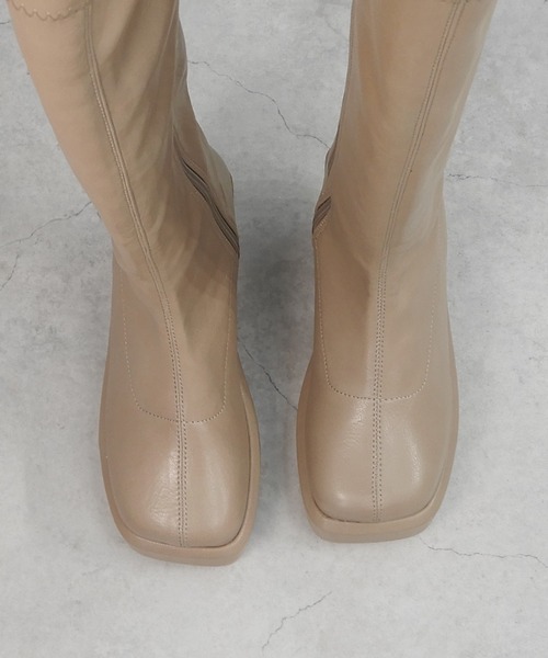 alala（アララ）の「バルキーヒールロング　◆（ブーツ・レディース・ブラック/ベージュ/モカ・S/M/L）」の22枚目の写真